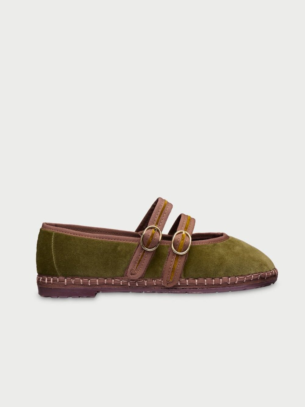 Flabelus Claire Mary Jane | Mustard Olive Velvet  | NWOT | Sz 38 (7.5)